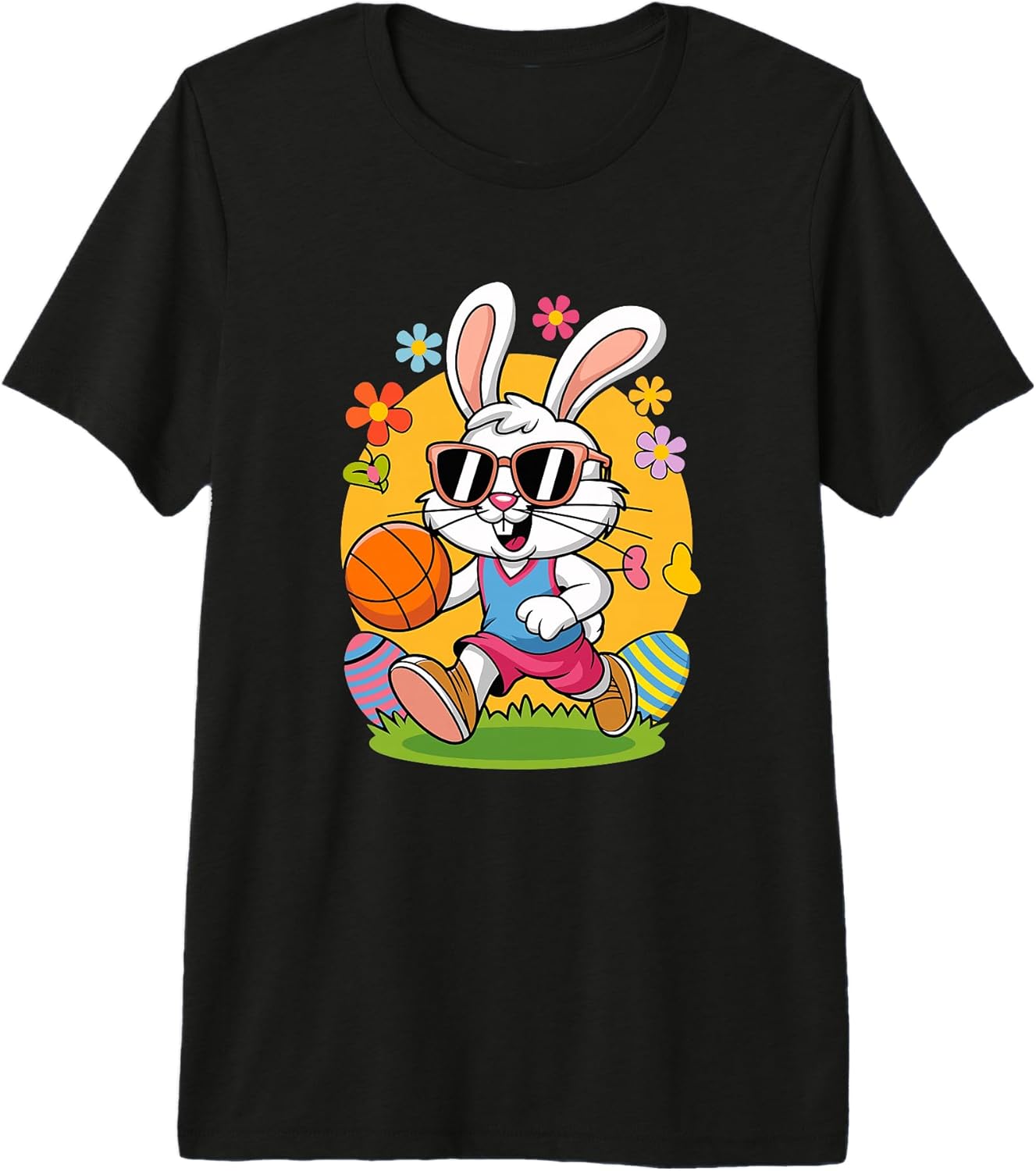 Easter Bunny Basketball Sport Spring Fun Unisex T-shirt, Sweatshirt, Hoodie, Long Sleeve Tee - T-Shirt, Sweatshirt, Hoodie