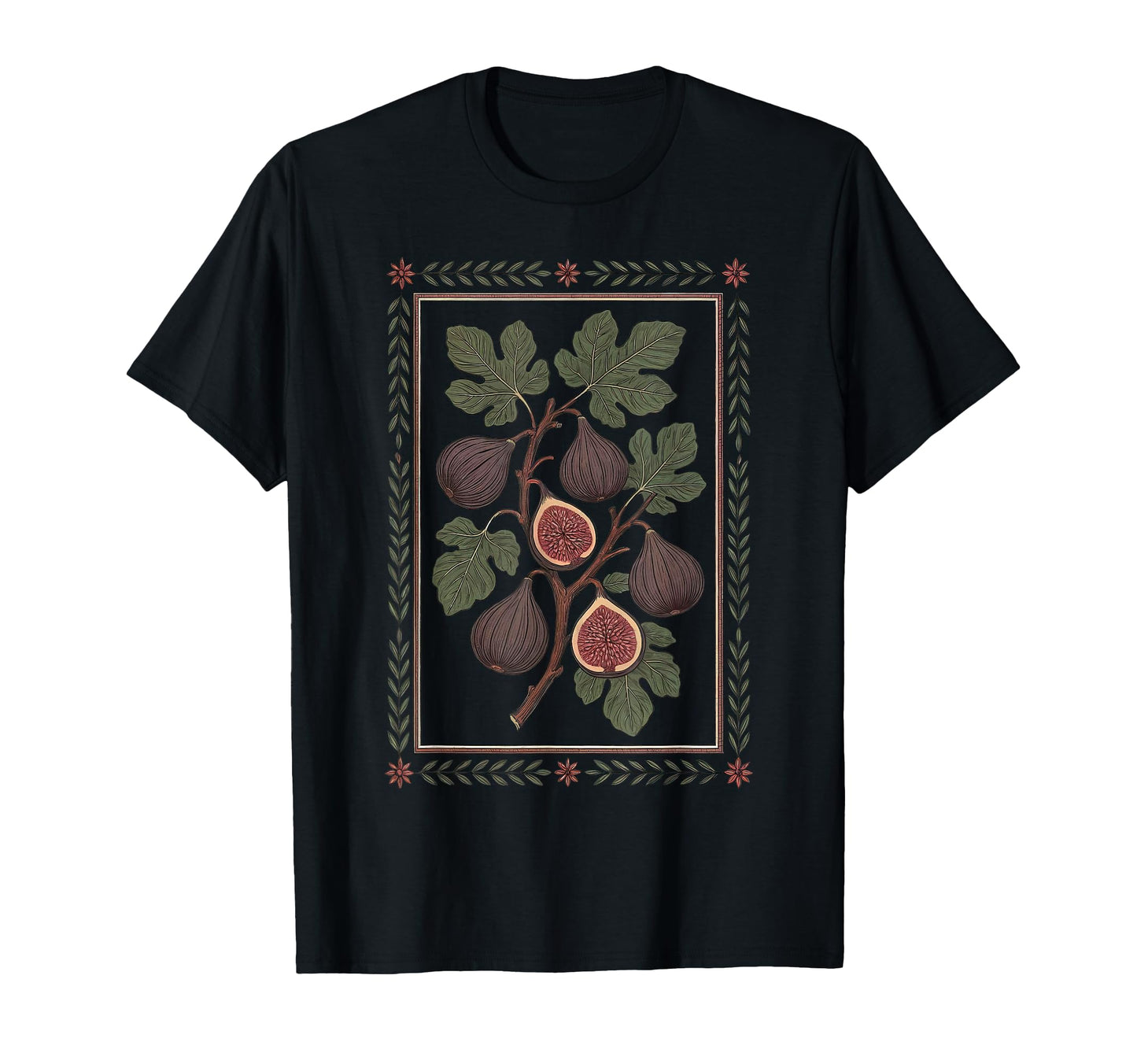 Mediterranean Folk Art Fig Fruit Gardening T-Shirt - Trendy Graphic Unisex - T-Shirt, Sweatshirt, Hoodie