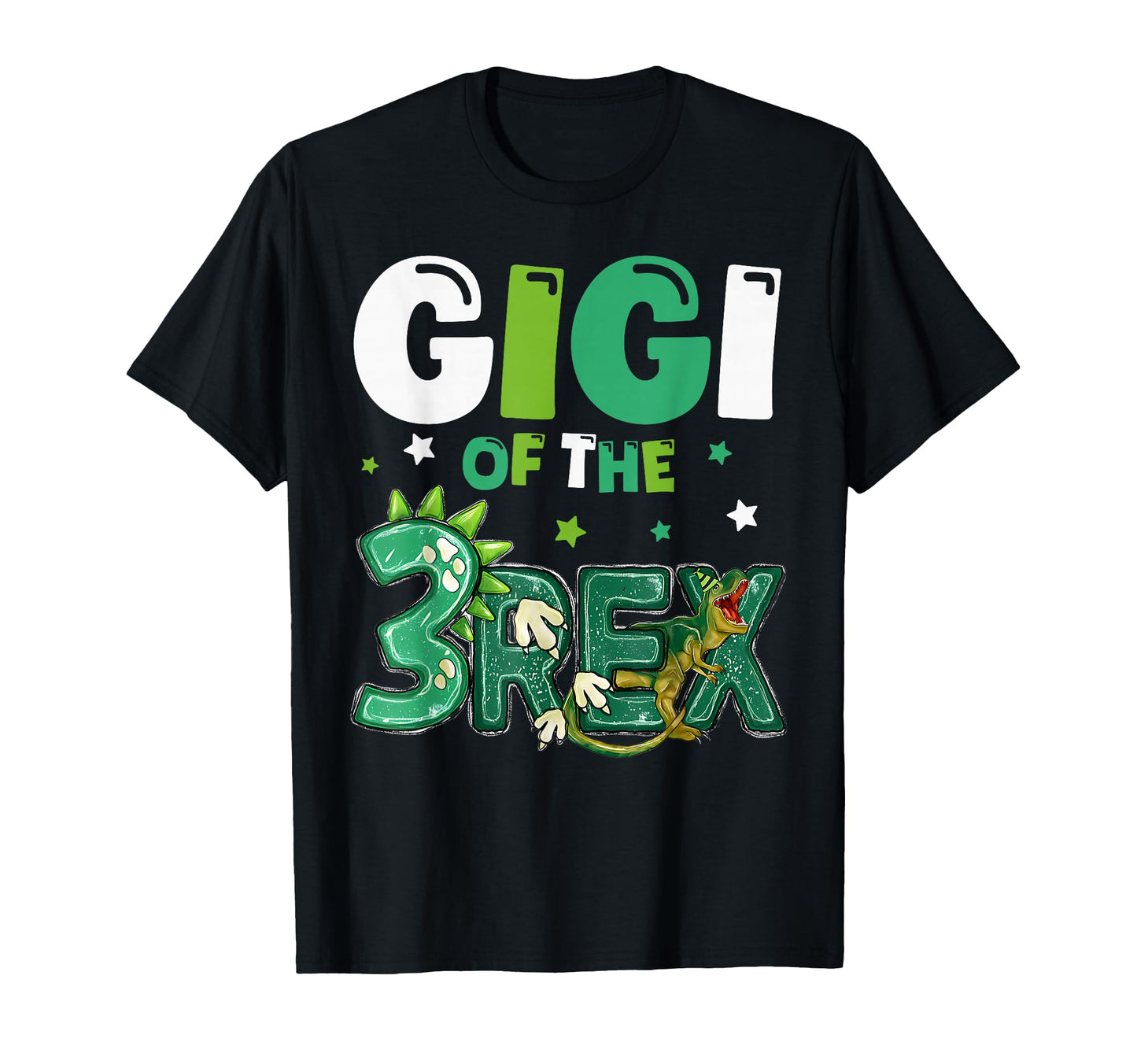 Gigi Three Rex Birthday Dinosaur Family T-Shirt - Minimalist Print Unisex - T-Shirt, Sweatshirt, Hoodie