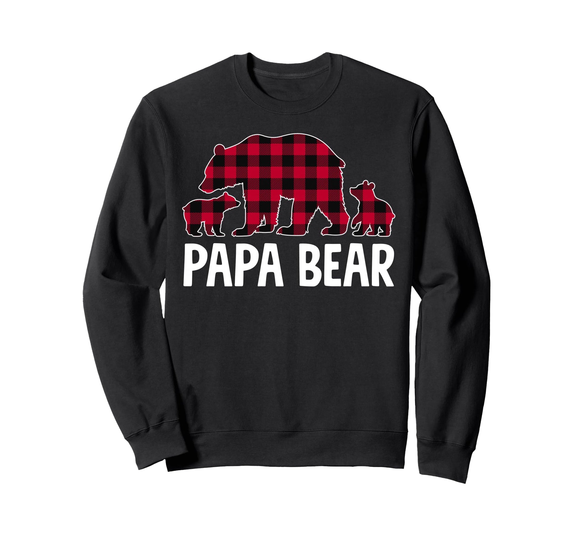 Red Buffalo Plaid Papa Bear 2 Sweatshirt - Casual Everyday Wear Men Women - T-Shirt, Sweatshirt, Hoodie