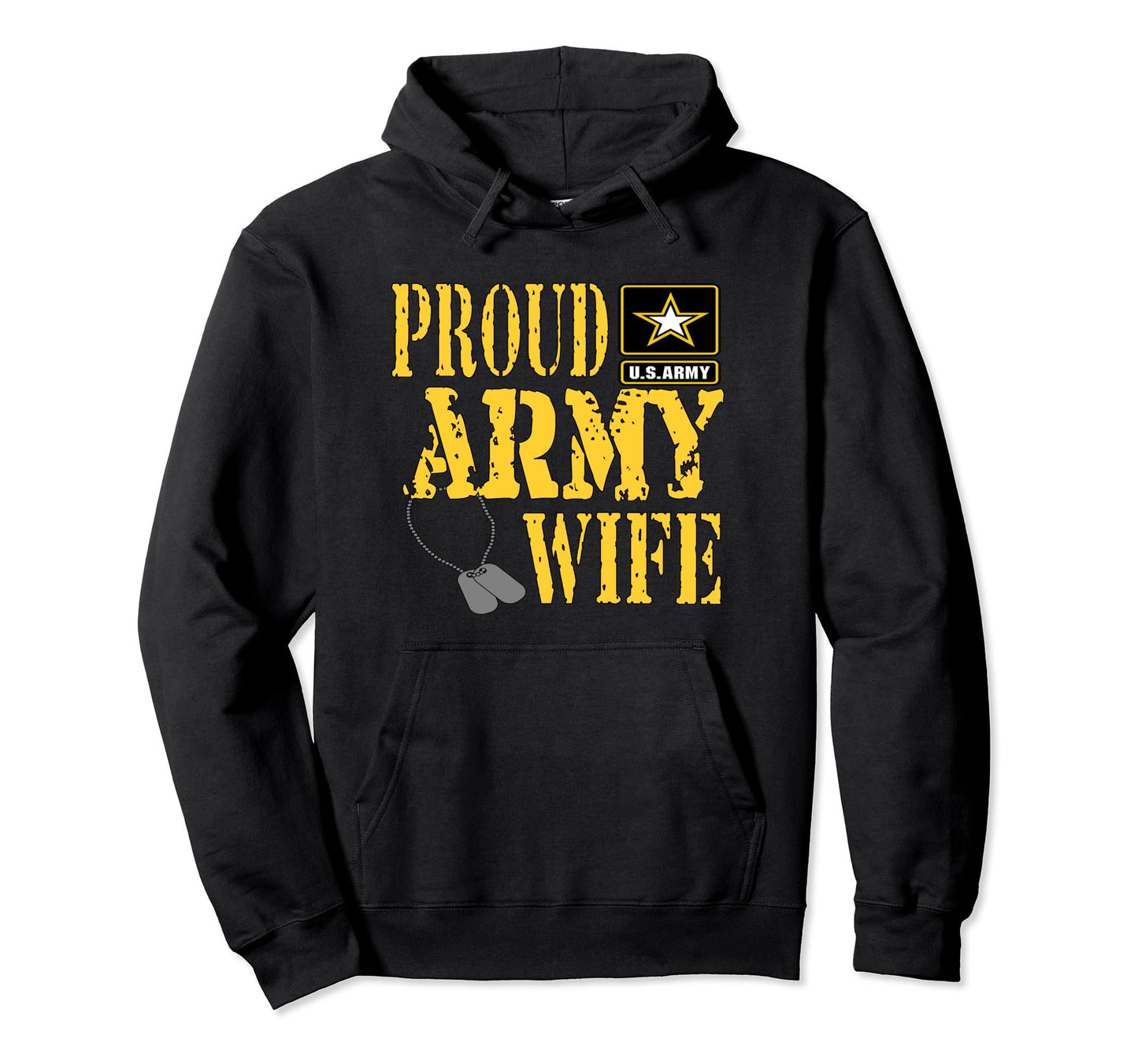 Proud Army Wife Military Pride Hoodie - Custom Art Print Men Women - T-Shirt, Sweatshirt, Hoodie