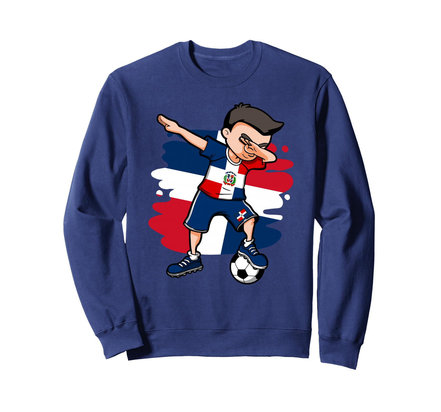 Dabbing Soccer Dominican Republic Sweatshirt - Graphic Print Men Women - T-Shirt, Sweatshirt, Hoodie