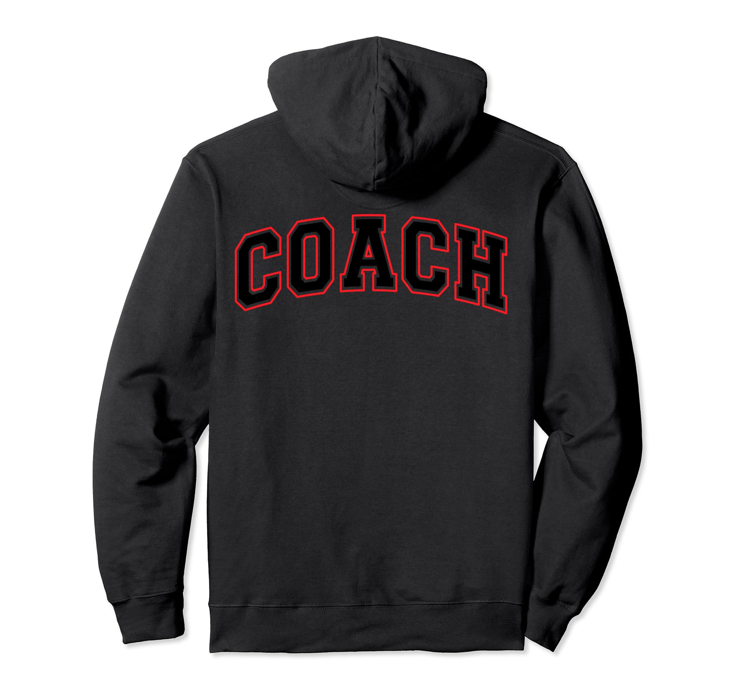 Coach Sports Trainer Black Red Back Hoodie - Streetwear Style Unisex - T-Shirt, Sweatshirt, Hoodie