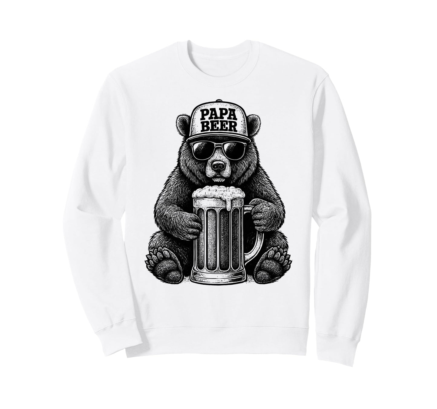 Papa Beer Funny Dad Bear Sweatshirt - Casual Everyday Wear Men Women - T-Shirt, Sweatshirt, Hoodie