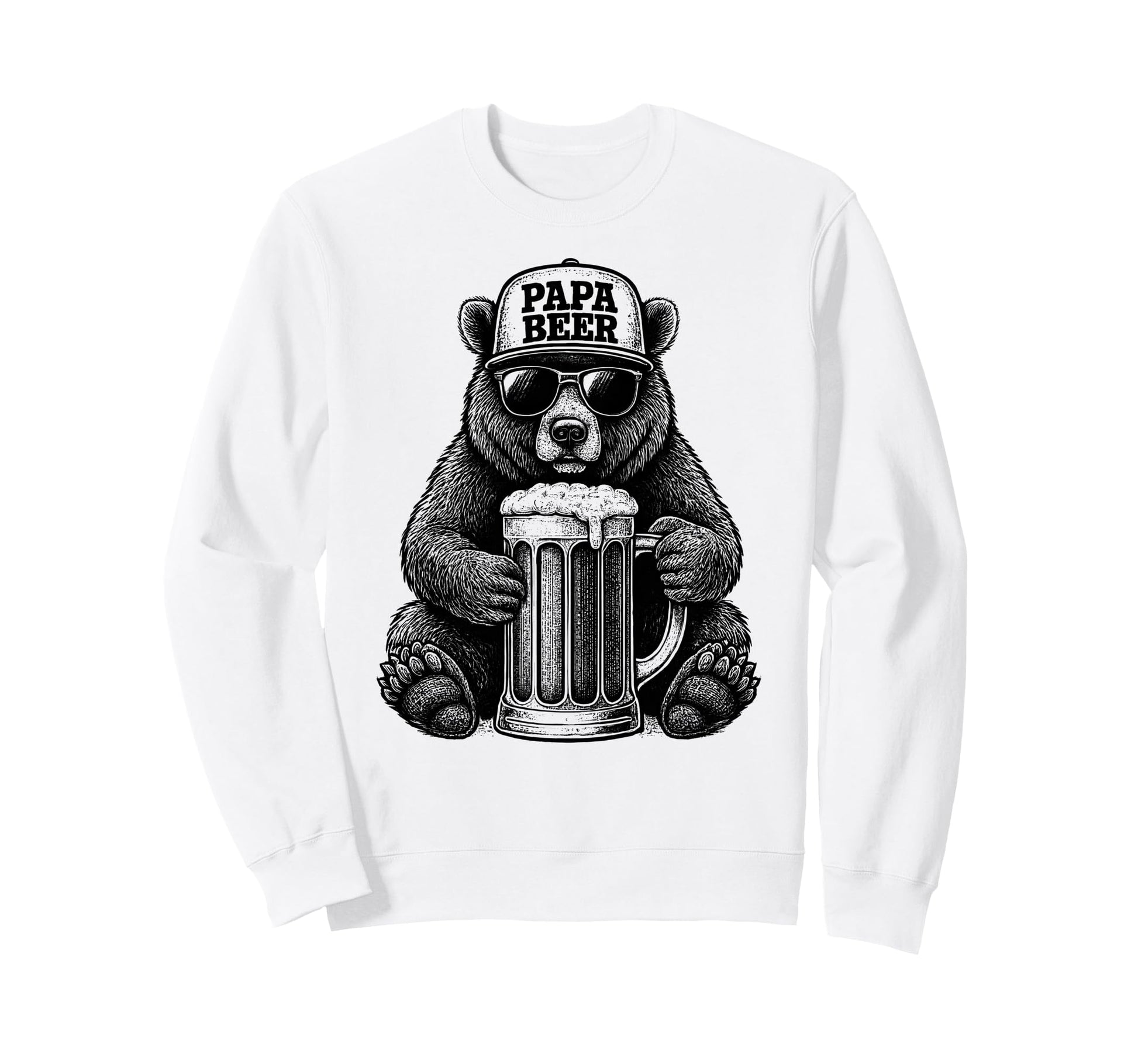 Papa Beer Funny Dad Bear Sweatshirt - Casual Everyday Wear Men Women - T-Shirt, Sweatshirt, Hoodie