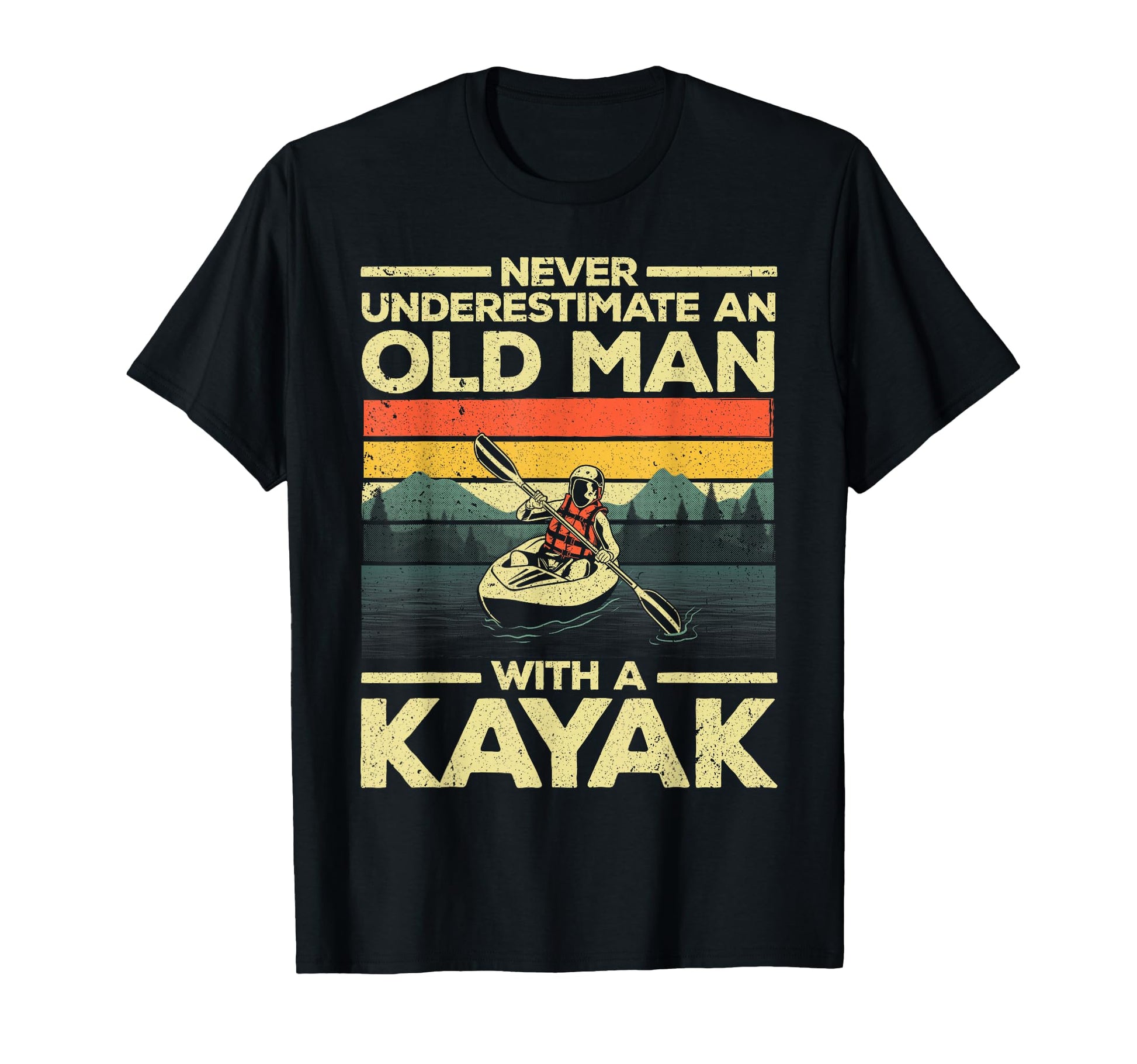 Funny Kayaking Grandpa Kayaker Kayak T-Shirt - Minimalist Print for Adults - T-Shirt, Sweatshirt, Hoodie