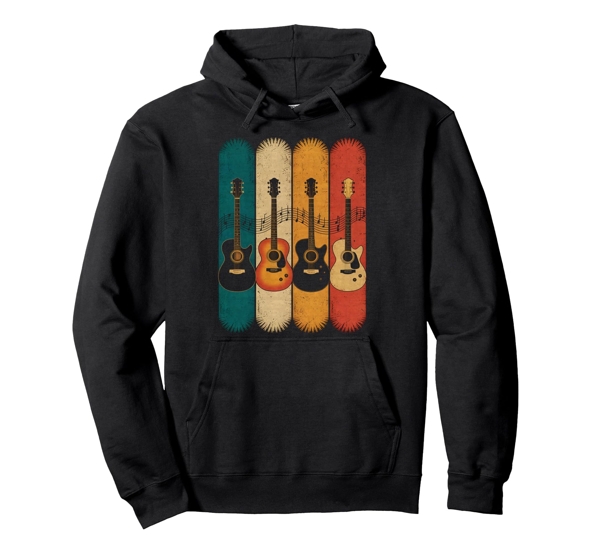 Electric Guitar Bass Rock Musician Hoodie - Custom Art Print for Adults - T-Shirt, Sweatshirt, Hoodie