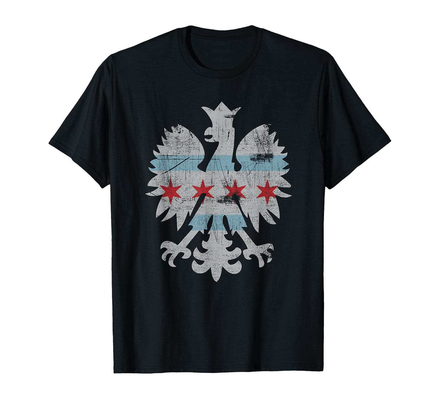 Chicago Flag Polish Poland Eagle T-Shirt - Trendy Graphic Unisex - T-Shirt, Sweatshirt, Hoodie