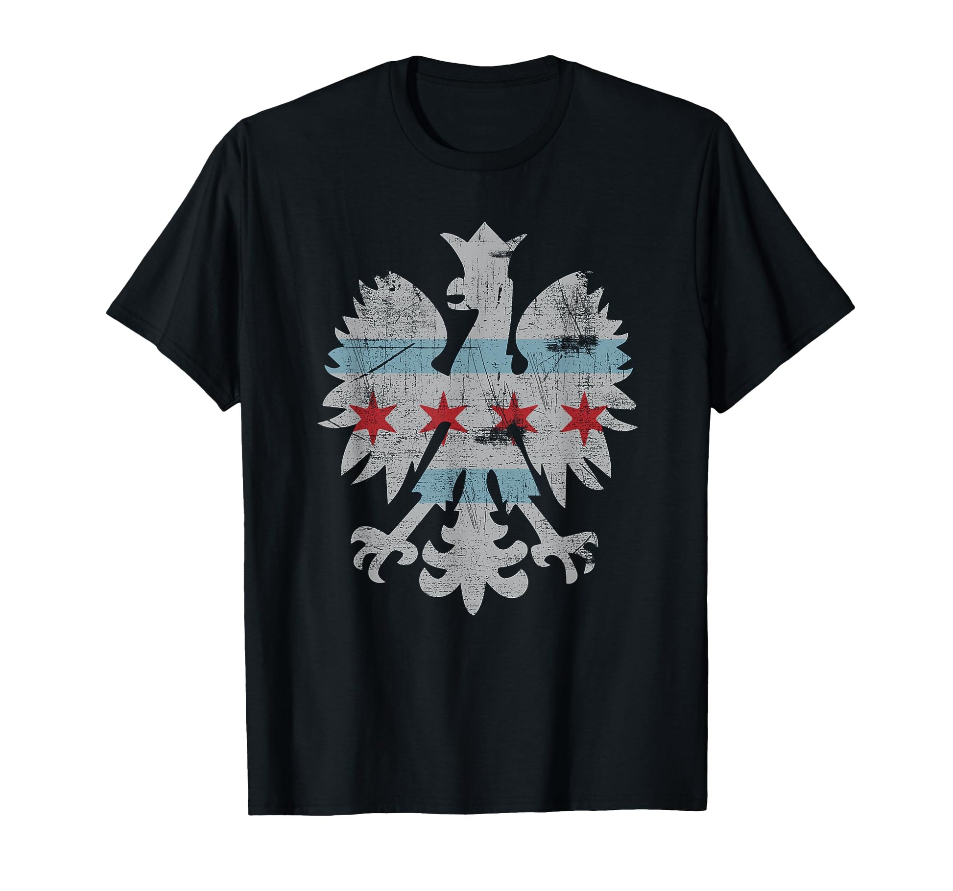Chicago Flag Polish Poland Eagle T-Shirt - Trendy Graphic Unisex - T-Shirt, Sweatshirt, Hoodie