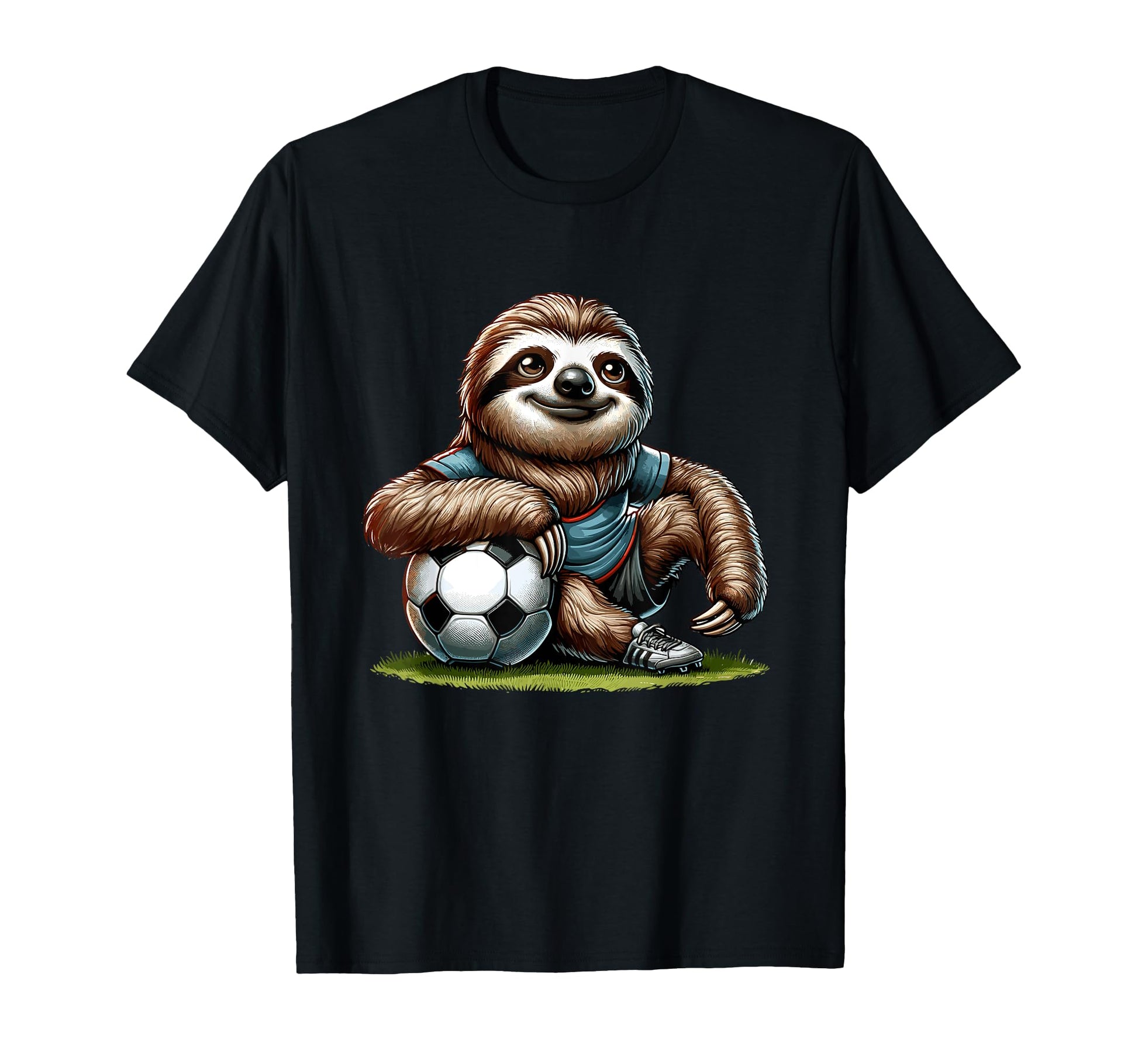 Funny Sloth Playing Soccer Soccer T-Shirt - Fun Novelty Design for Adults - T-Shirt, Sweatshirt, Hoodie