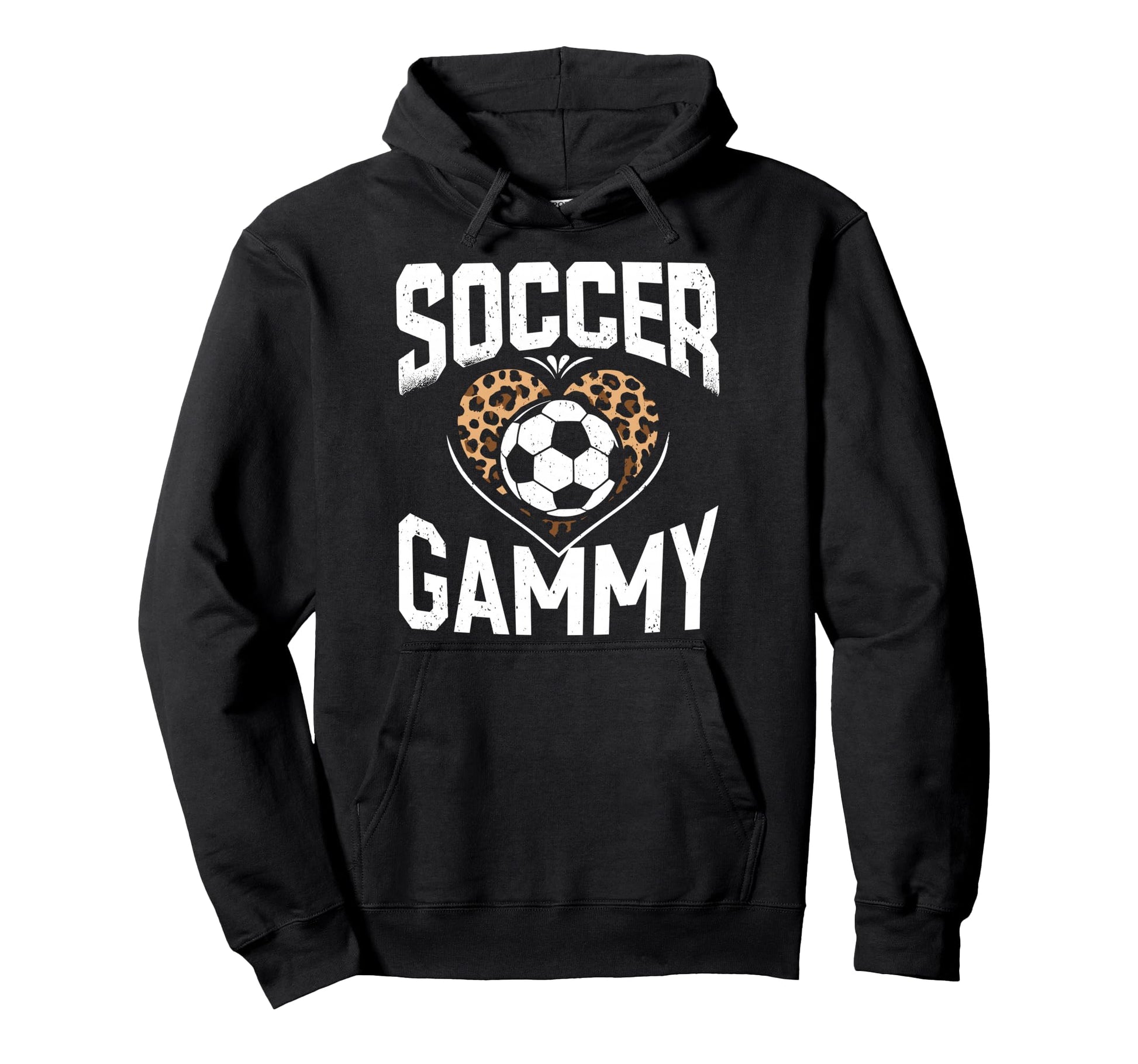 Soccer Gammy Leopard Heart Hoodie - Novelty Apparel for Adults - T-Shirt, Sweatshirt, Hoodie