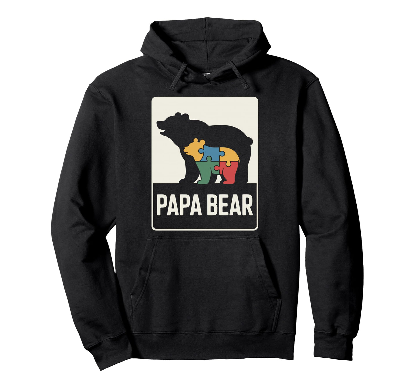 Proud Autism Dad Papa Bear Autistic Hoodie - Minimalist Print Men Women - T-Shirt, Sweatshirt, Hoodie