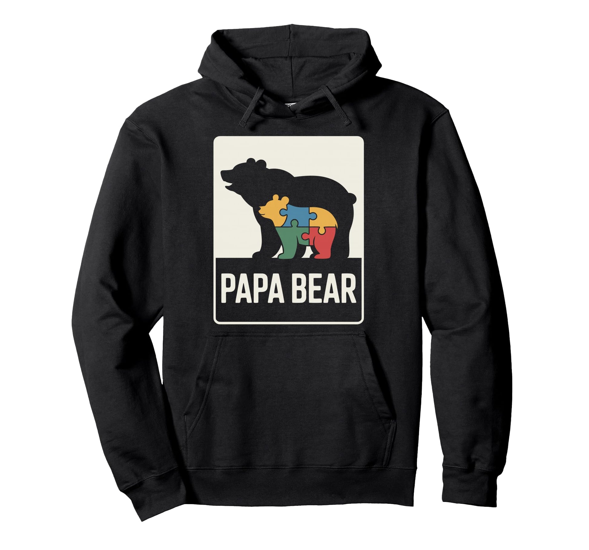 Proud Autism Dad Papa Bear Autistic Hoodie - Minimalist Print Men Women - T-Shirt, Sweatshirt, Hoodie