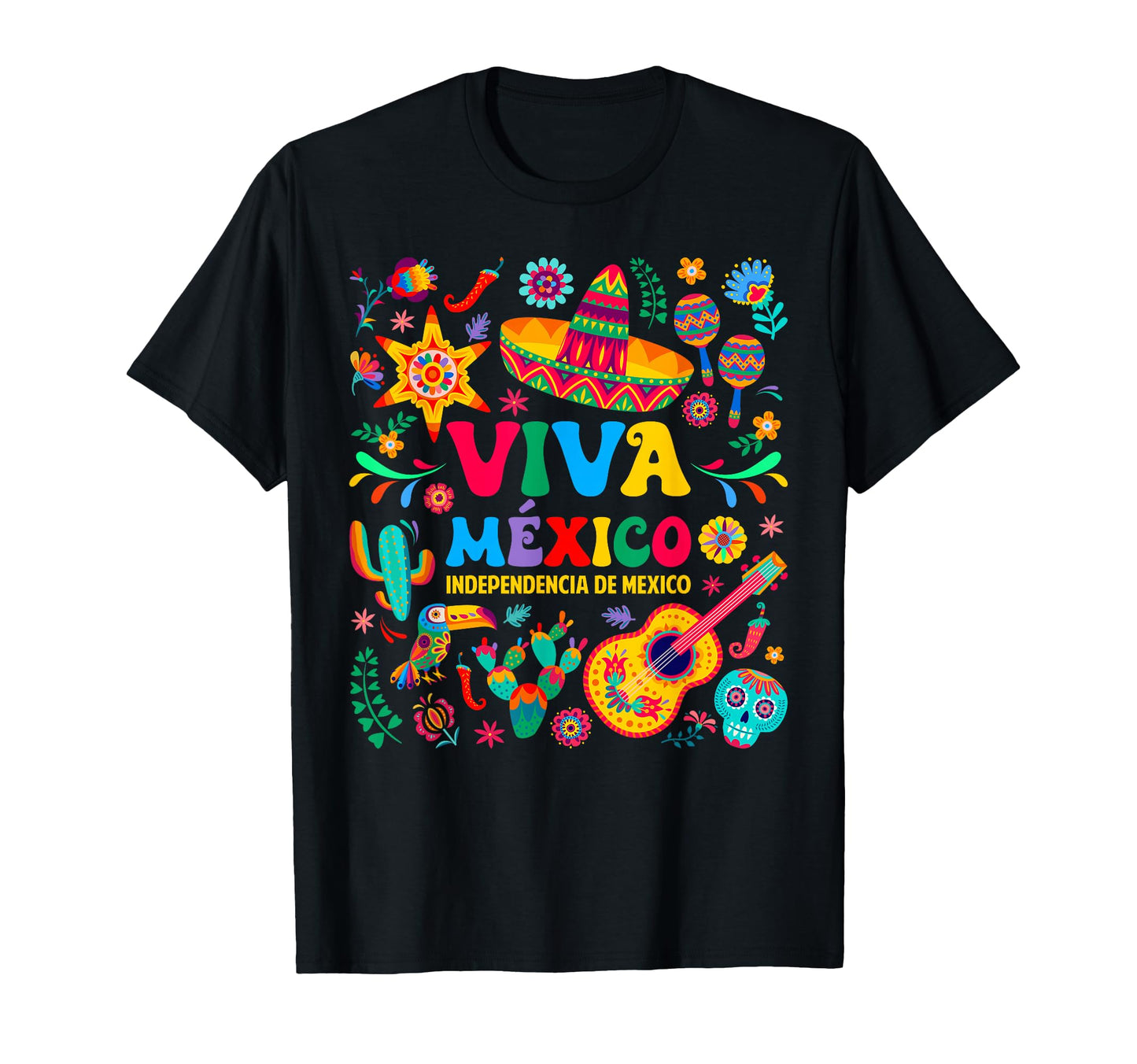 Viva Mexico Independence Day T-Shirt - Aesthetic Graphic for Adults - T-Shirt, Sweatshirt, Hoodie