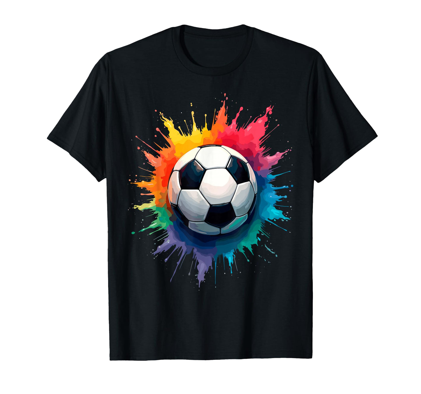 Colorful Splash Art Soccer Football Ball T-Shirt - Novelty Apparel Unisex - T-Shirt, Sweatshirt, Hoodie