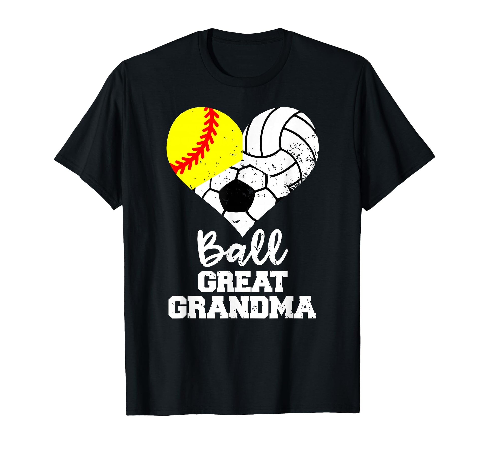 Ball Great Grandma Heart Softball T-Shirt - Unique Graphic Men Women - T-Shirt, Sweatshirt, Hoodie