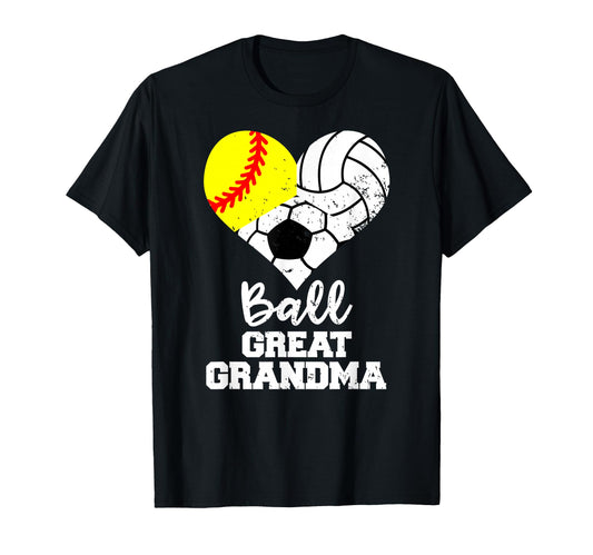 Ball Great Grandma Heart Softball T-Shirt - Unique Graphic Men Women - T-Shirt, Sweatshirt, Hoodie
