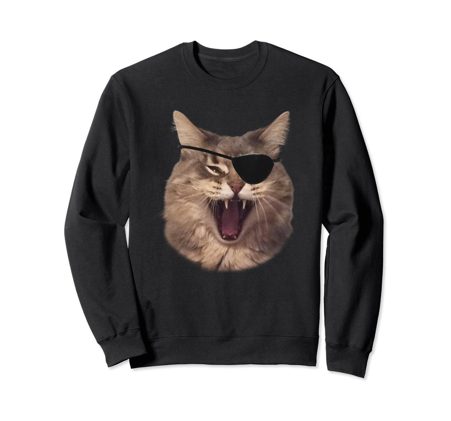 Cat Pirate Halloween Kitty Eye Sweatshirt - Custom Art Print for Adults - T-Shirt, Sweatshirt, Hoodie