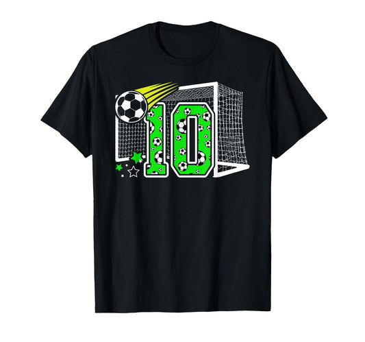 10Th Birthday Soccer 10 Year Old T-Shirt - Custom Art Print for Adults - T-Shirt, Sweatshirt, Hoodie