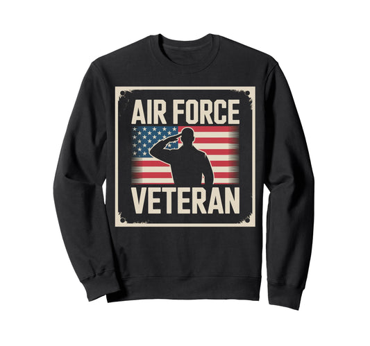 Air Force Veteran Us American Flag Sweatshirt - Unique Graphic Men Women - T-Shirt, Sweatshirt, Hoodie