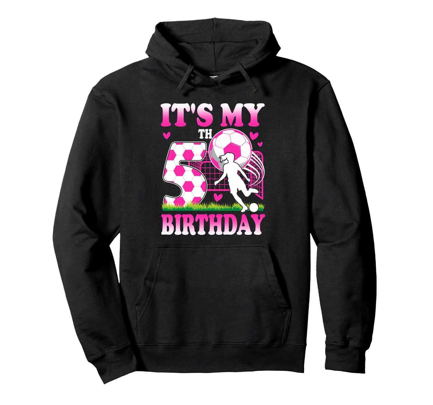 5 Year Old Birthday Soccer Themed Party Hoodie - Custom Art Print Unisex - T-Shirt, Sweatshirt, Hoodie