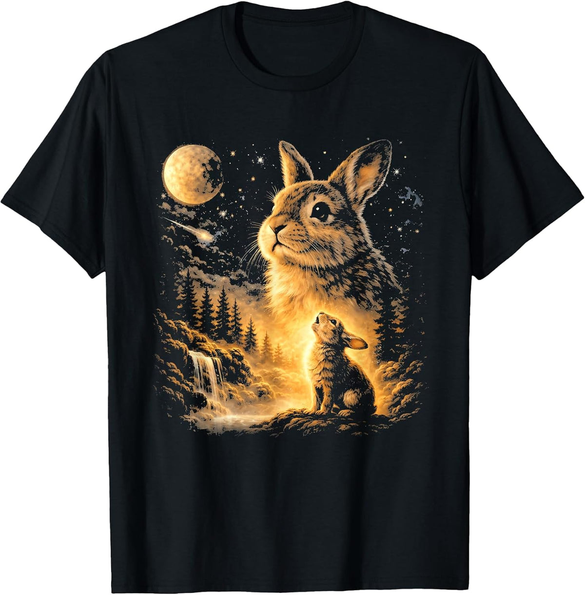 Retro Bunny Howling To The Moon 90s Easter Rabbit Unisex T-shirt, Sweatshirt, Hoodie, Long Sleeve Tee - T-Shirt, Sweatshirt, Hoodie