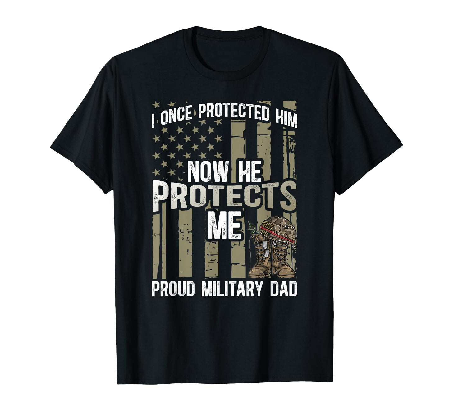 Proud Military Dad American Flag T-Shirt - Aesthetic Graphic Men Women - T-Shirt, Sweatshirt, Hoodie