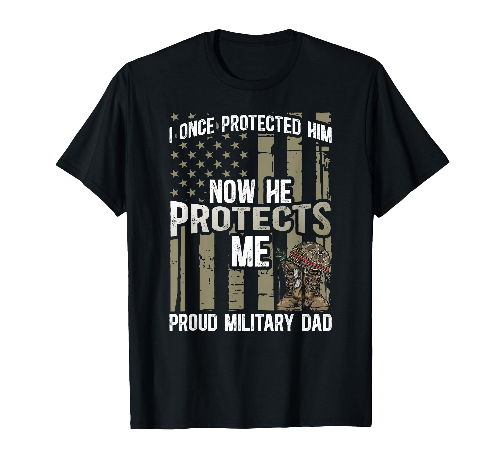 Proud Military Dad American Flag T-Shirt - Aesthetic Graphic Men Women - T-Shirt, Sweatshirt, Hoodie