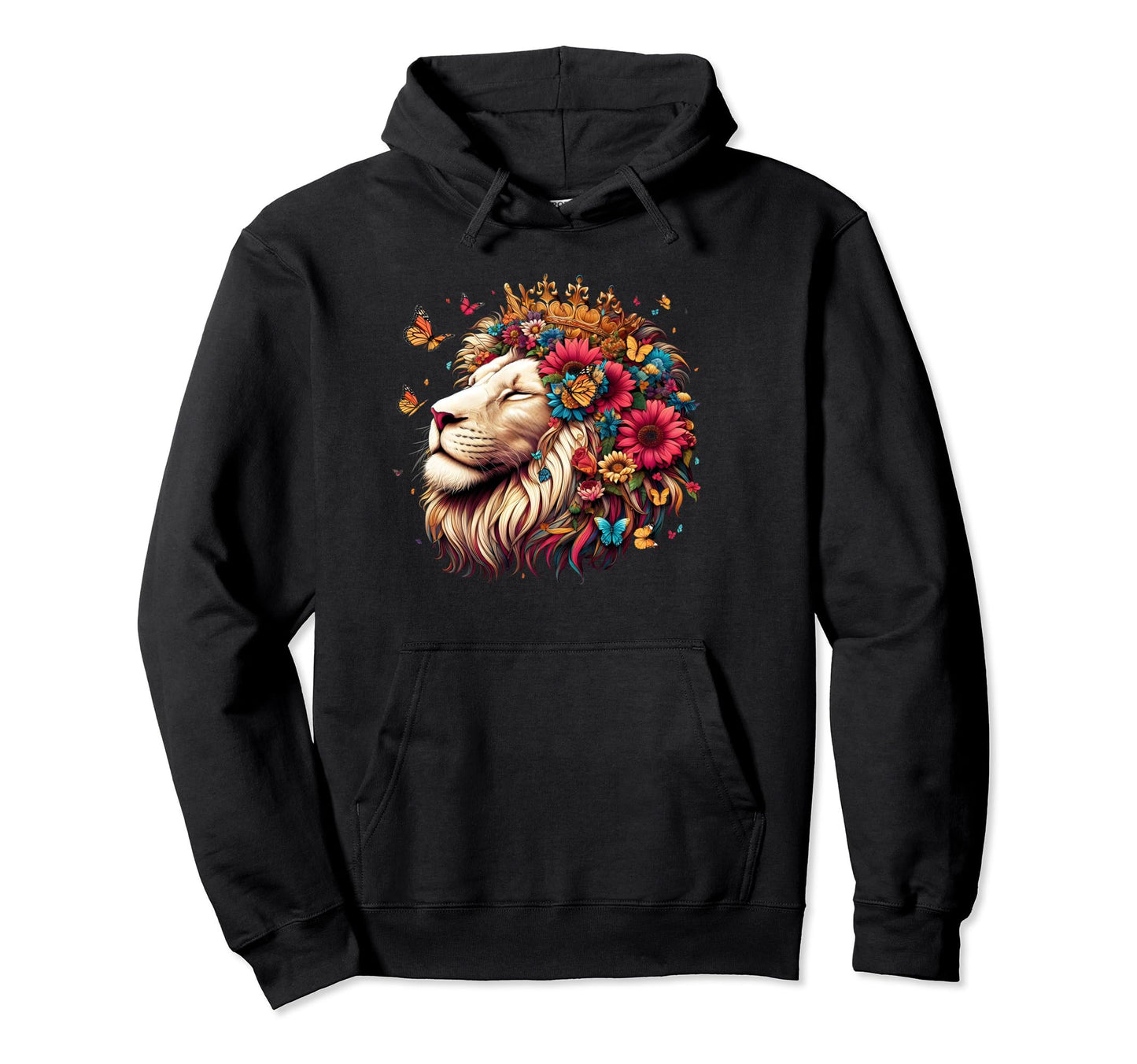 Floral Lion Lion Moms Dads Hoodie - Trendy Graphic Men Women - T-Shirt, Sweatshirt, Hoodie