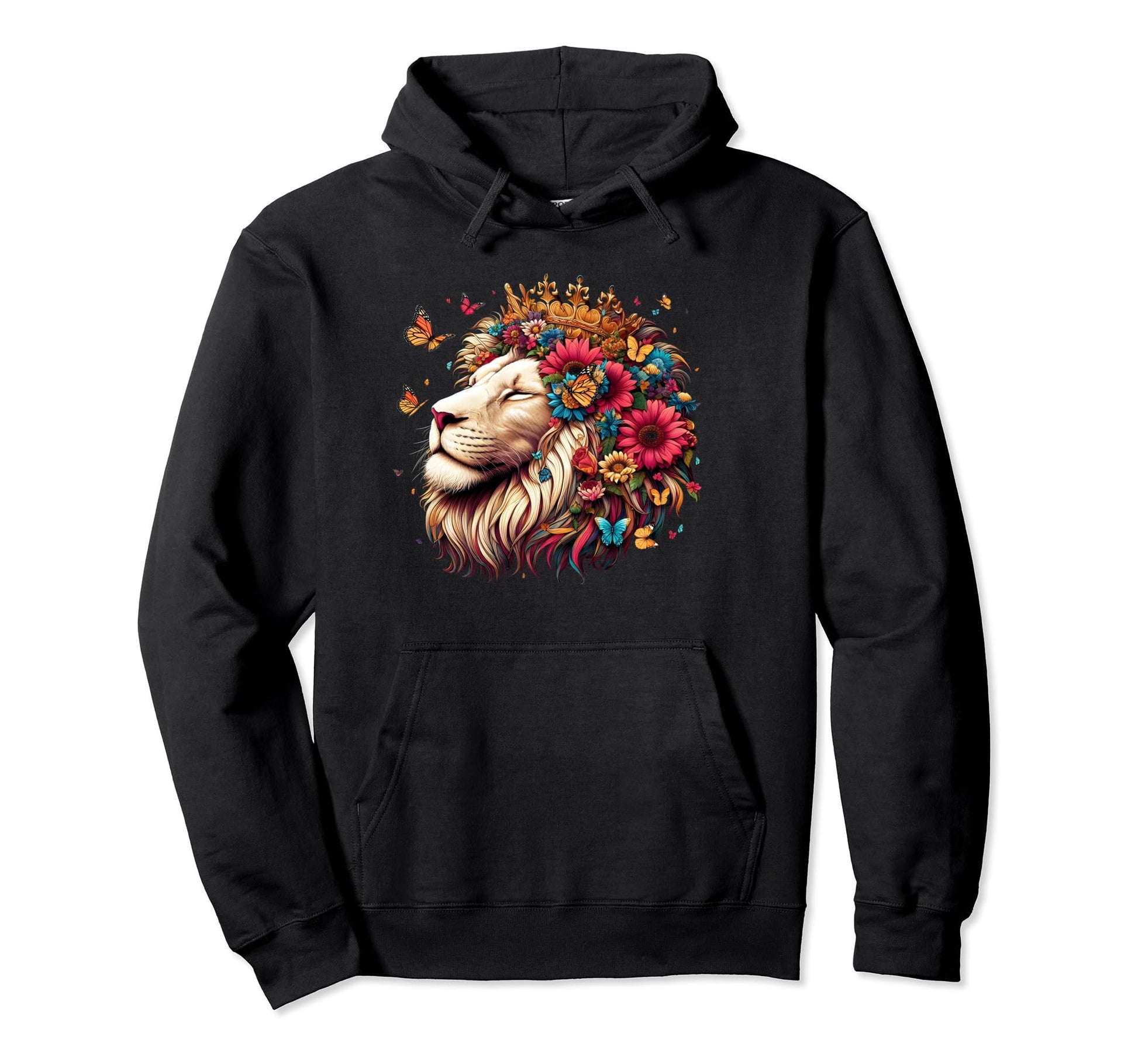 Floral Lion Lion Moms Dads Hoodie - Trendy Graphic Men Women - T-Shirt, Sweatshirt, Hoodie