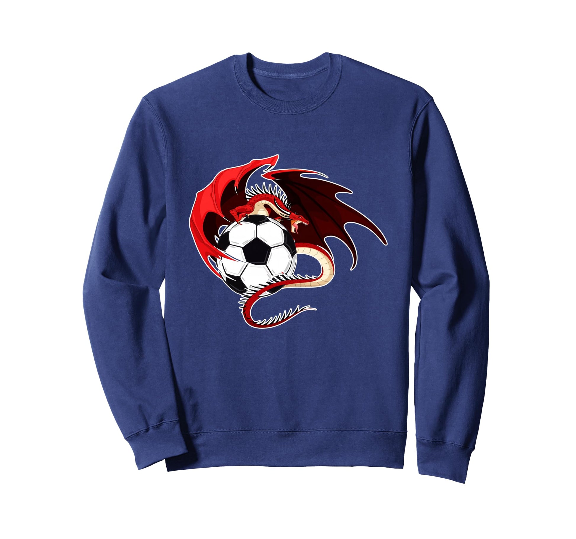 Soccer Dragon Sitting Soccer Ball Sweatshirt - Novelty Apparel Unisex - T-Shirt, Sweatshirt, Hoodie