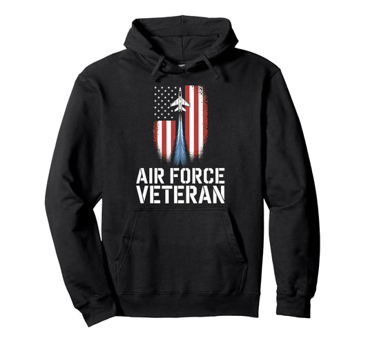 Air Force Veteran Us American Flag Dad Hoodie - Novelty Apparel Unisex - T-Shirt, Sweatshirt, Hoodie