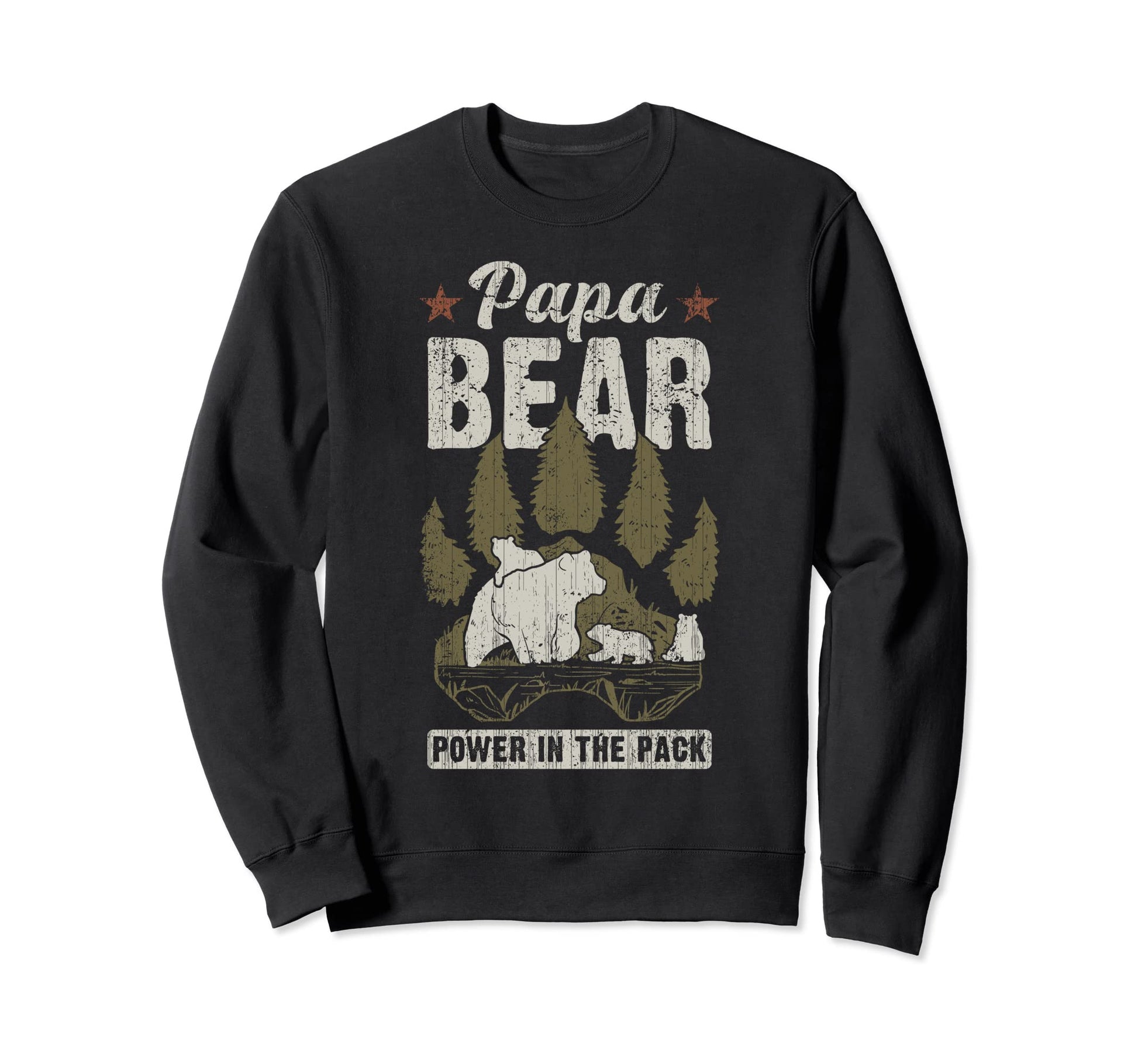 Papa Bear 3 Cub 3 Children Dad Grandpa Sweatshirt - Unique Graphic Unisex - T-Shirt, Sweatshirt, Hoodie