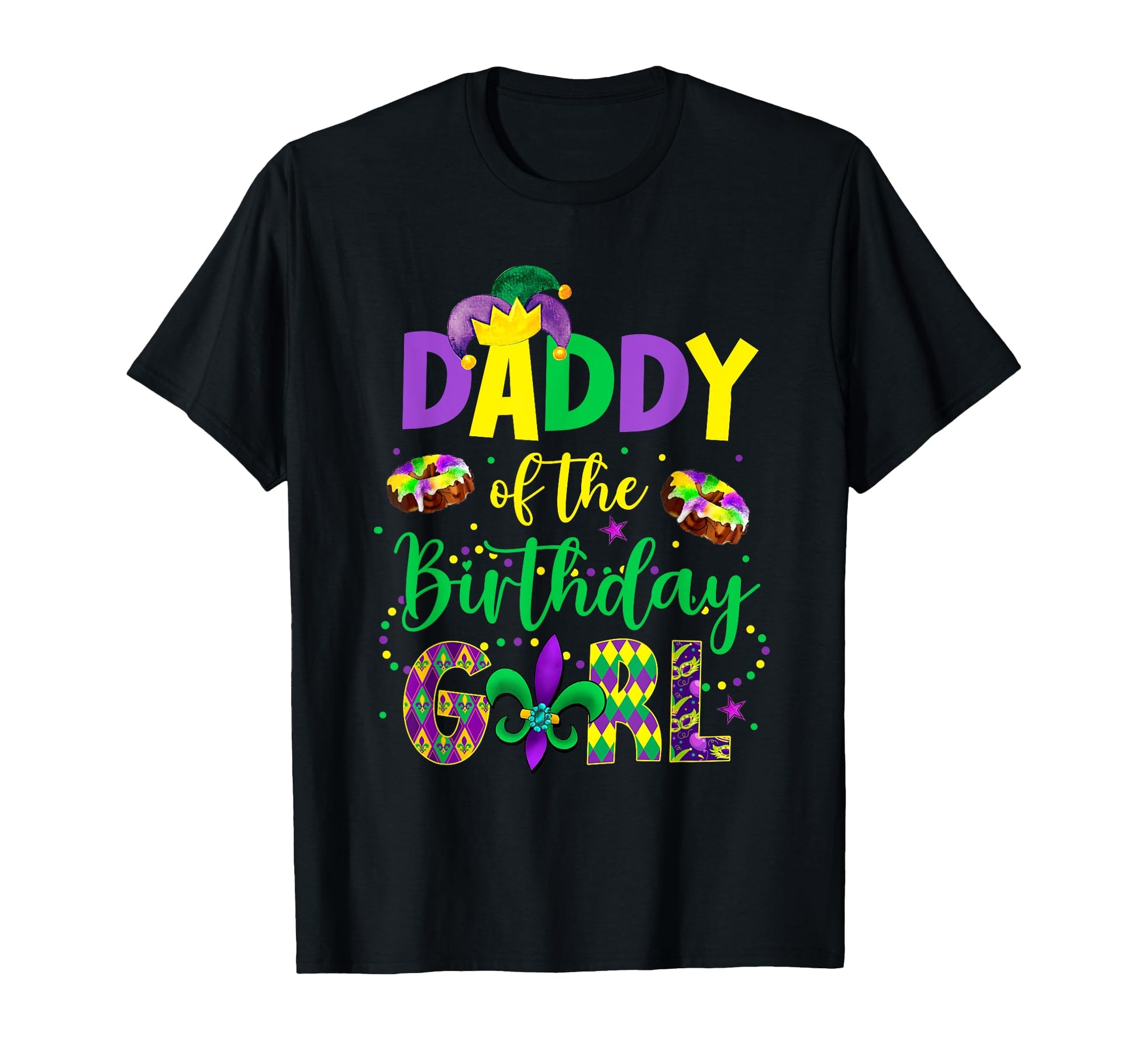 Daddy Birthday Mardi Gras Daddy Papa T-Shirt - Minimalist Print Men Women - T-Shirt, Sweatshirt, Hoodie