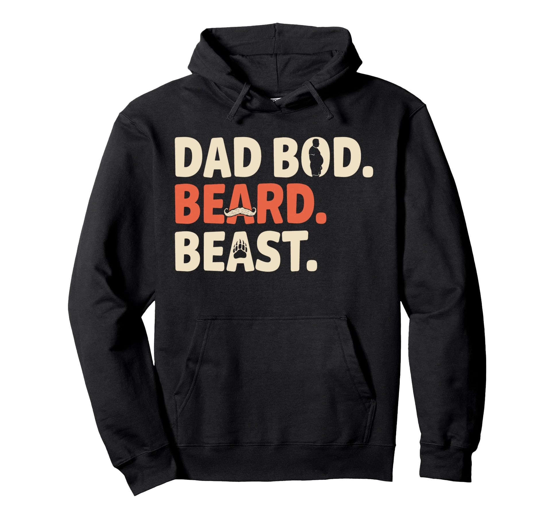 Dad Bod Beard Beast Bearded Father Figure Hoodie - Novelty Apparel Unisex - T-Shirt, Sweatshirt, Hoodie