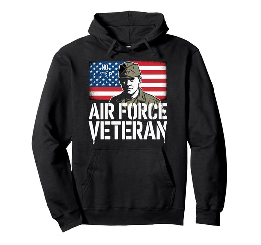 Air Force Veteran Us American Flag Dad Hoodie - Trendy Graphic Unisex - T-Shirt, Sweatshirt, Hoodie