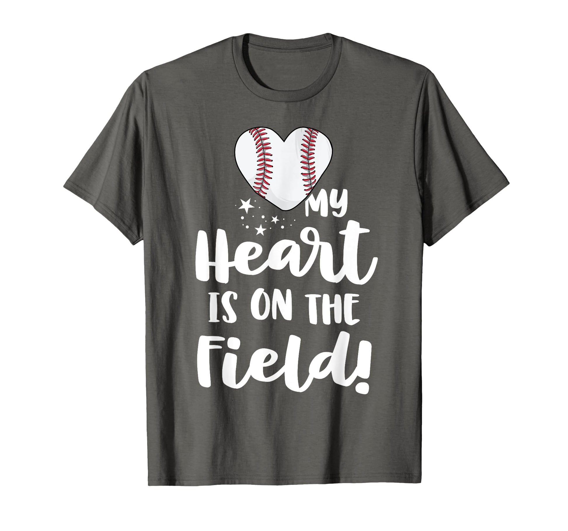 My Heart Is Field Baseball Mom T-Shirt - Fun Novelty Design Men Women - T-Shirt, Sweatshirt, Hoodie