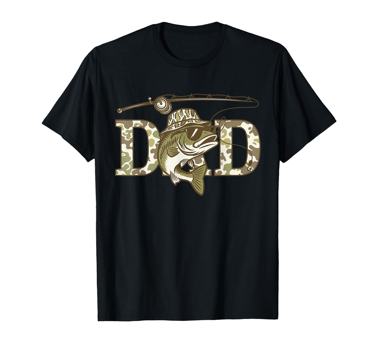 Old Camo Dad Camouflage Fishing Dad Fathers T-Shirt - Graphic Print Unisex - T-Shirt, Sweatshirt, Hoodie