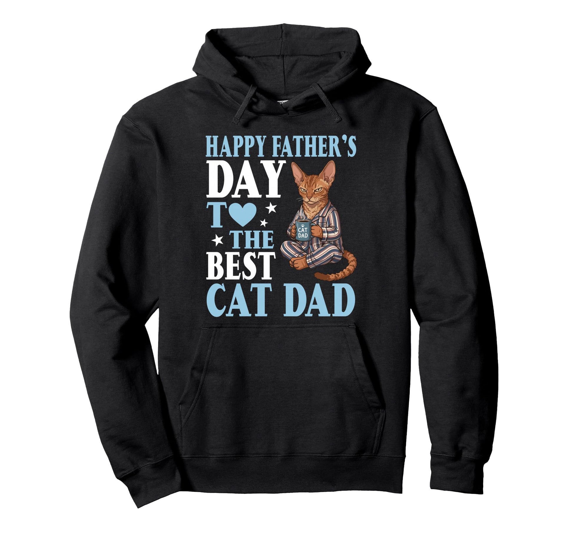 Happy Fathers Day To Best Cornish Rex Hoodie - Novelty Apparel for Adults - T-Shirt, Sweatshirt, Hoodie