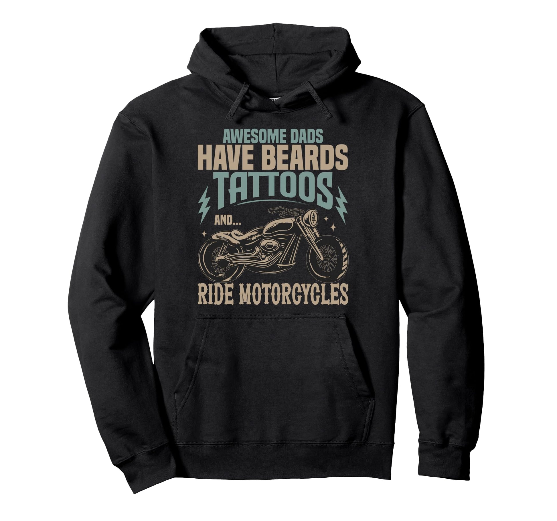 Awesome Biker Dad Tattoos Motorcycle Hoodie - Aesthetic Graphic Men Women - T-Shirt, Sweatshirt, Hoodie