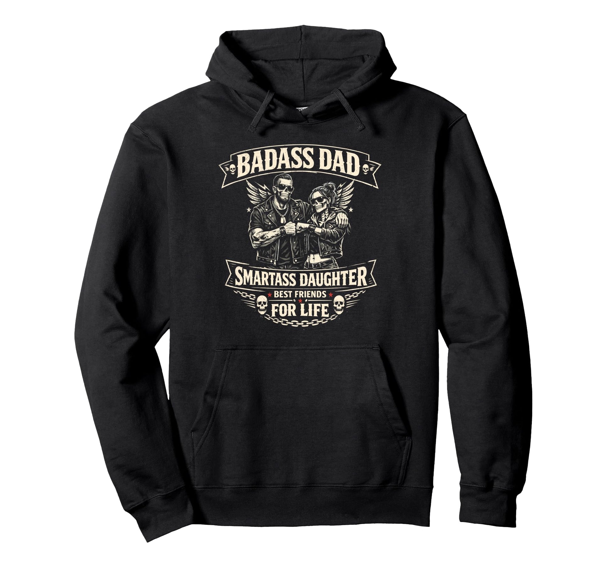 Dad Daughter Matching Outfits Badass Hoodie - Minimalist Print for Adults - T-Shirt, Sweatshirt, Hoodie