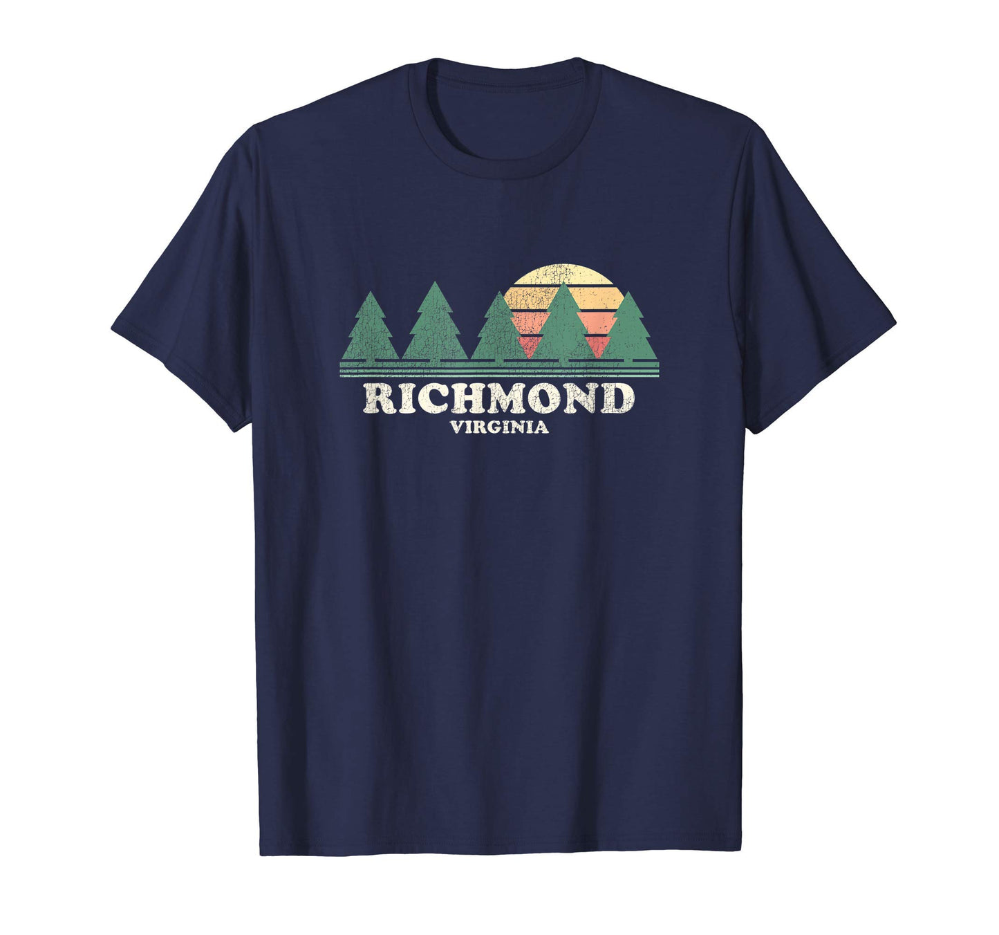 Richmond Va Throwback 70S T-Shirt - Custom Art Print Unisex - T-Shirt, Sweatshirt, Hoodie