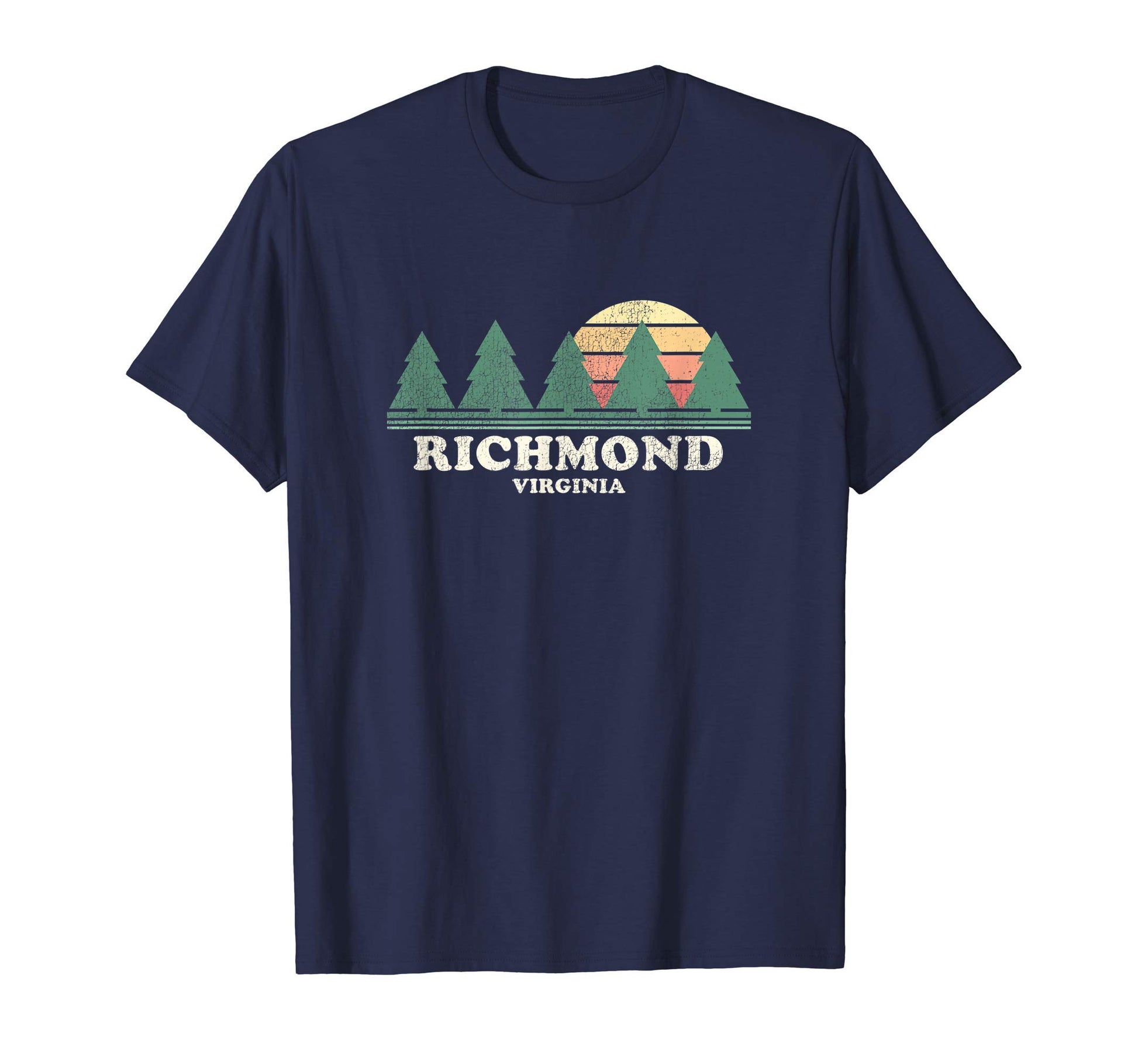 Richmond Va Throwback 70S T-Shirt - Custom Art Print Unisex - T-Shirt, Sweatshirt, Hoodie