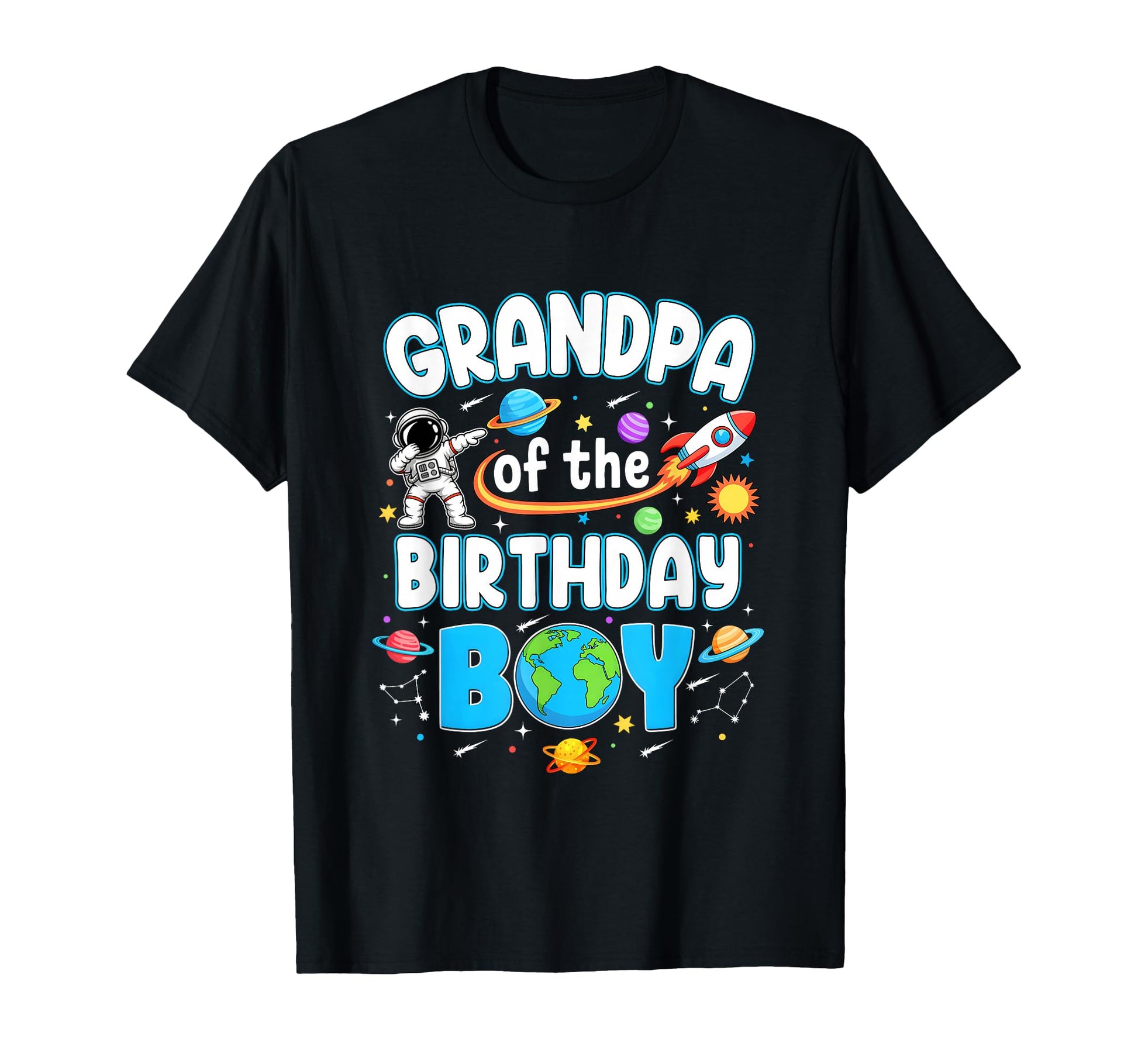 Grandpa Birthday Astronaut Family T-Shirt - Casual Everyday Wear Unisex - T-Shirt, Sweatshirt, Hoodie