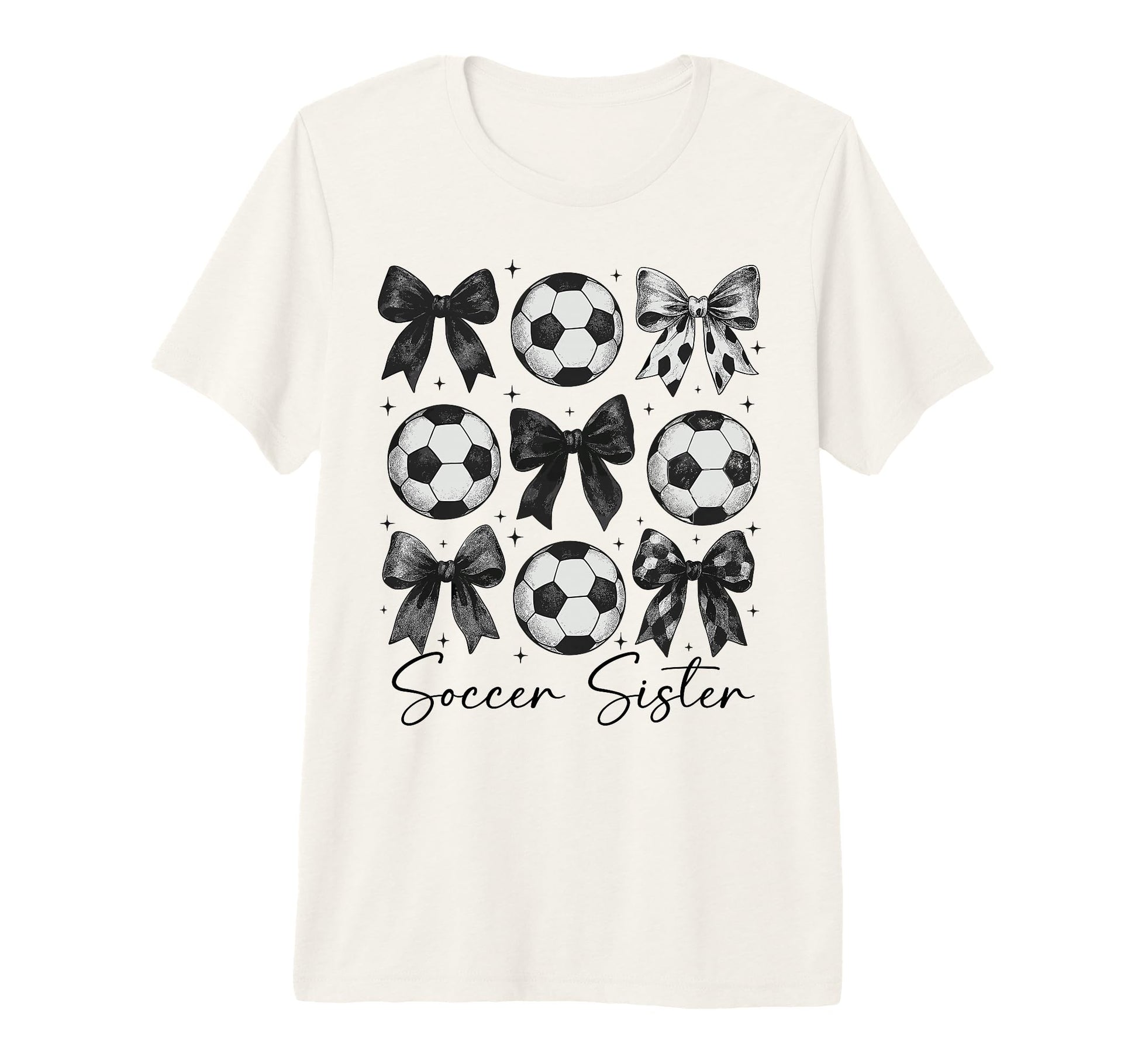 Soccer Sister Funny Coquette Bow Soccer T-Shirt - Custom Art Print Unisex - T-Shirt, Sweatshirt, Hoodie