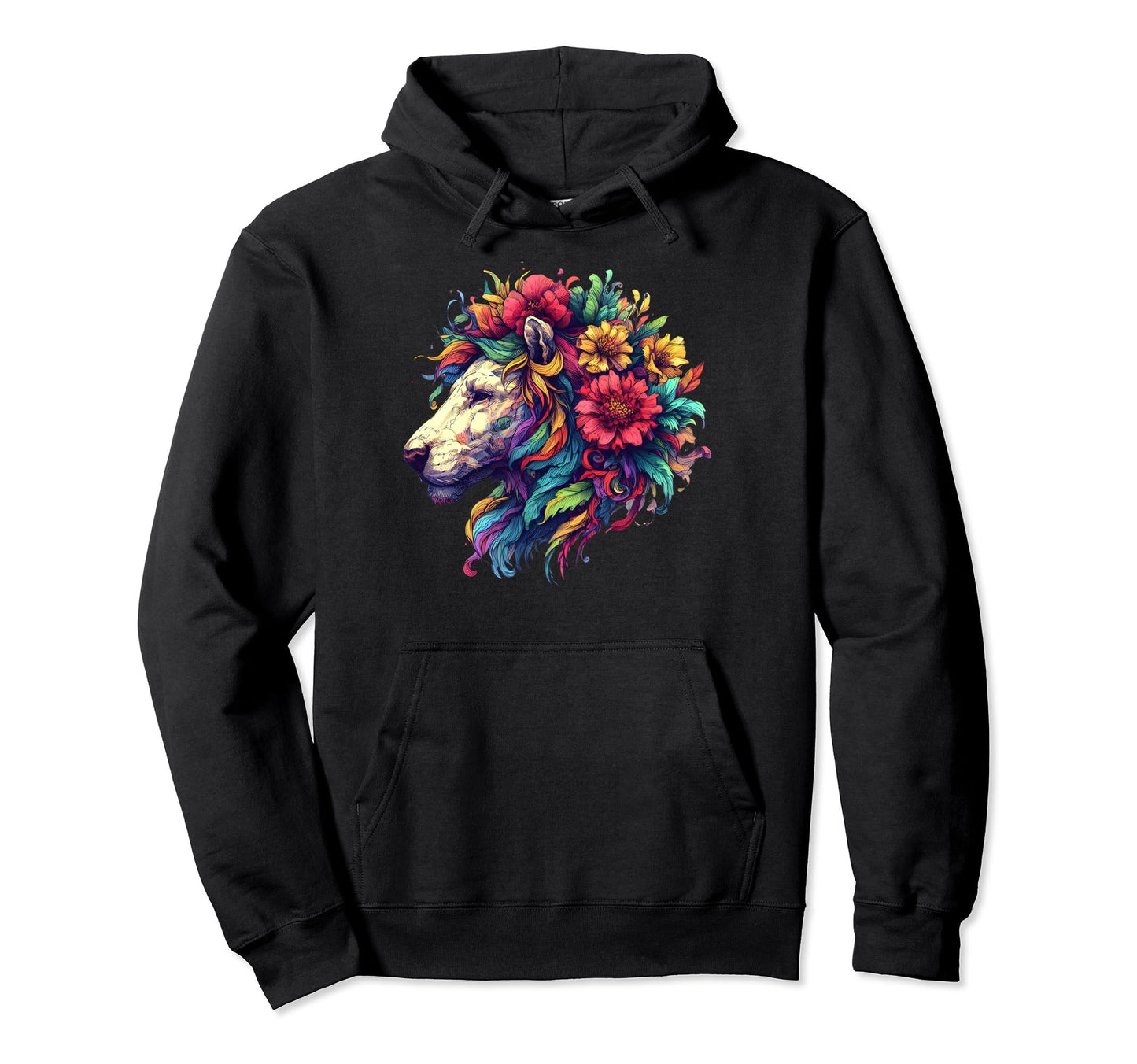 Floral Lion Lion Moms Dads Hoodie - Unique Graphic for Adults - T-Shirt, Sweatshirt, Hoodie