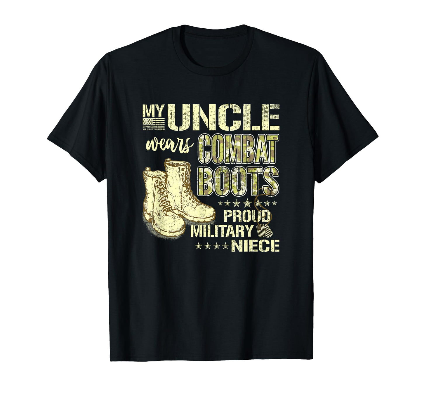 My Uncle Wears Combat Boots Dog T-Shirt - Fun Novelty Design Men Women - T-Shirt, Sweatshirt, Hoodie