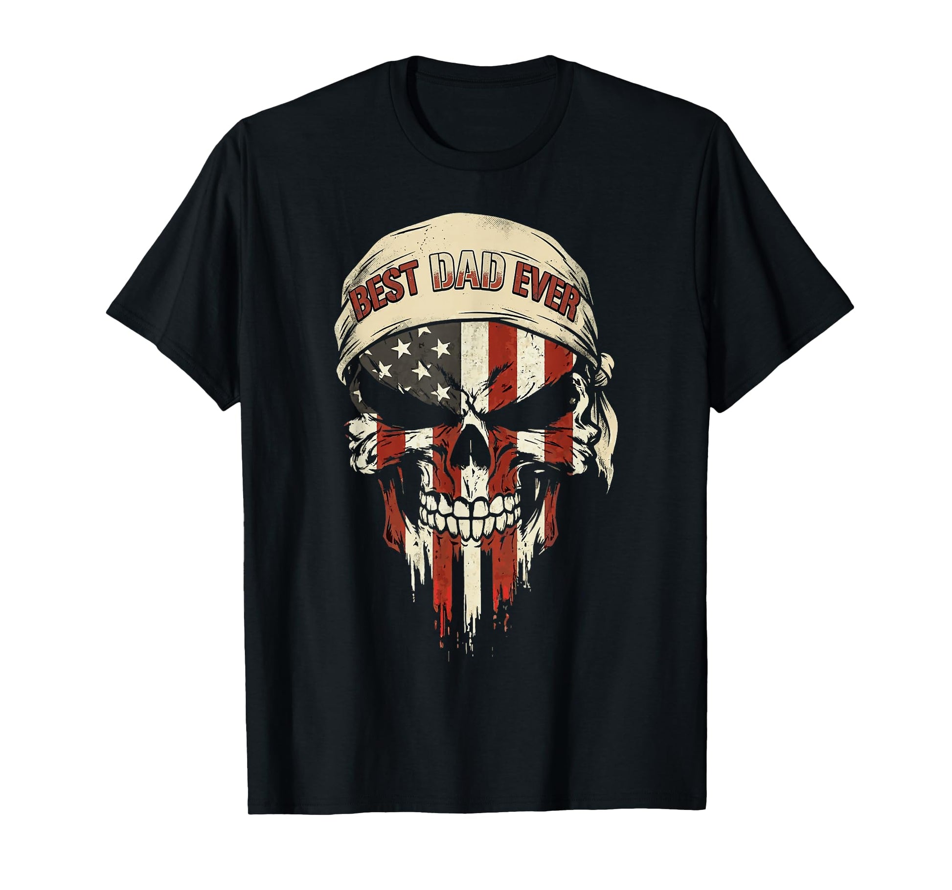 Best Dad Ever Usa Flug Skull Fathers T-Shirt - Aesthetic Graphic Men Women - T-Shirt, Sweatshirt, Hoodie