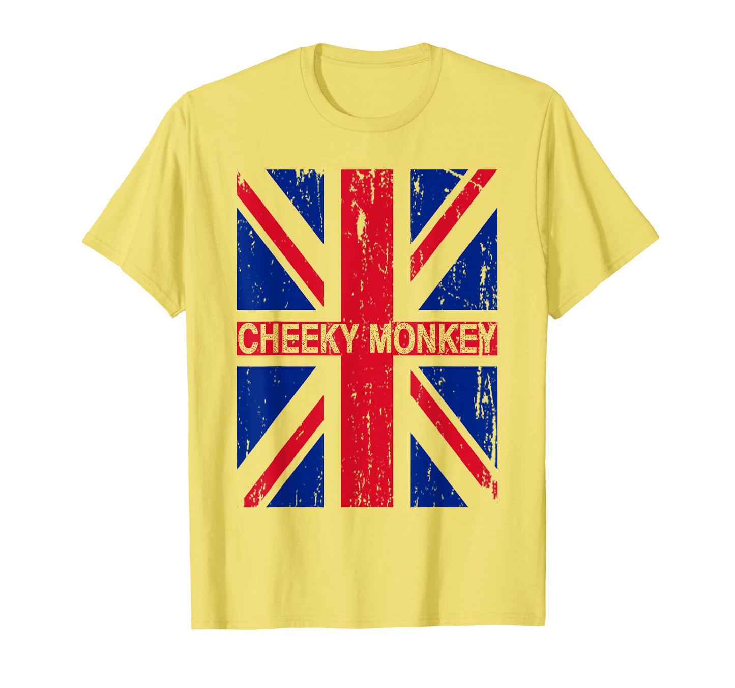 Cheeky Monkey Union Jack Great Britain T-Shirt - Novelty Apparel Men Women - T-Shirt, Sweatshirt, Hoodie