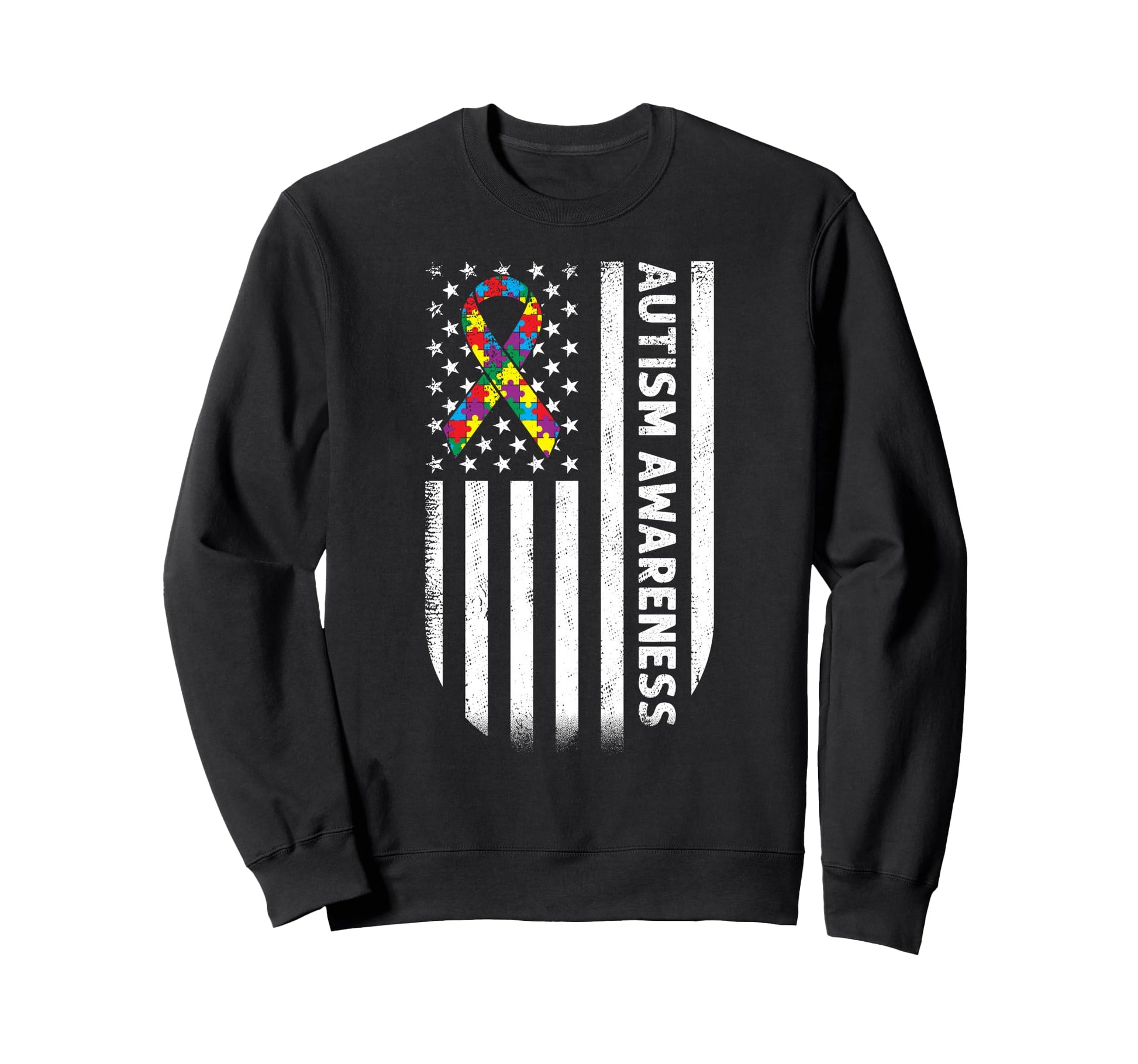 Proud Autism Mom Dad American Flag Sweatshirt - Streetwear Style Men Women - T-Shirt, Sweatshirt, Hoodie